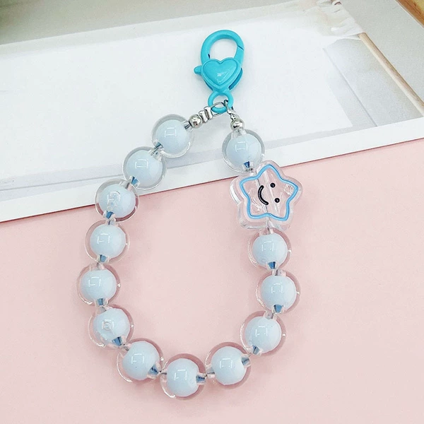 K1620 beads beads Pearl Pentagon Smile Face Pendant (Blue)