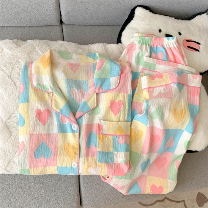 2025网红秋冬新款云朵棉翻领双开衫卡通可爱长袖女睡衣女家居服|undefined