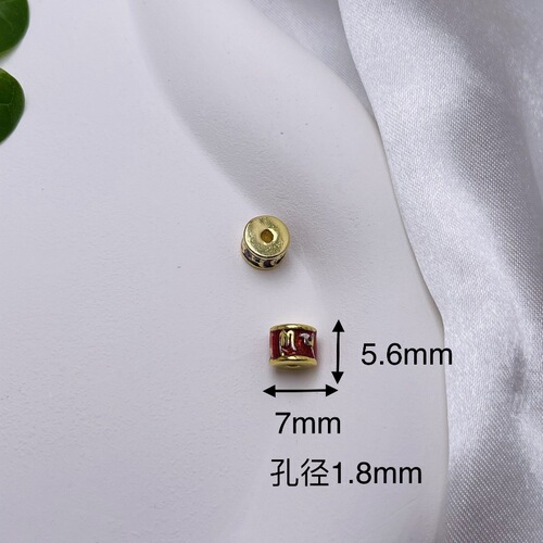 diy jewelry accessories 18k gold-filled six-character mantra loose beads spacer beads spacer earrings bracelet necklace wholesale