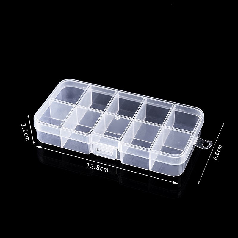 10格取り外し可能透明薬箱漁具プラスチック箱アクセサリー整理箱多格分注部品箱アクセサリー収納箱