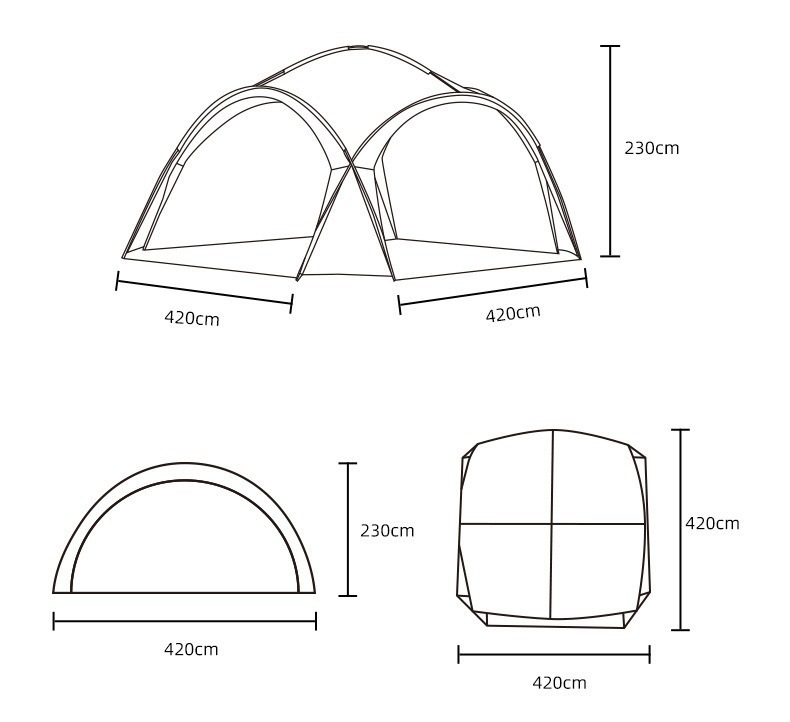 Dome Canopy Tent Outdoor Dome Door Curtain Yurt Windproof and Rainproof Awning Camp Large Tent