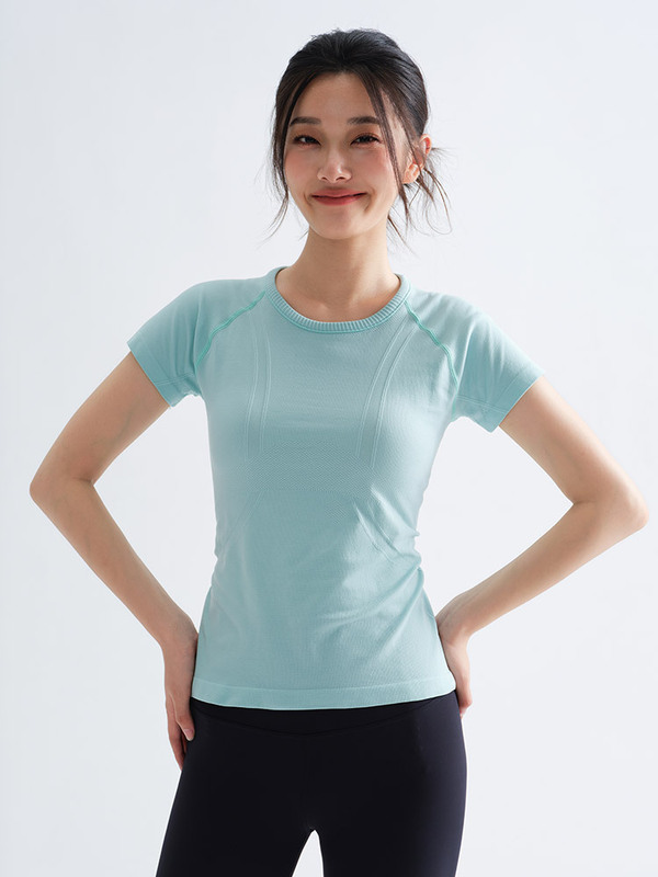 瑜伽服紧身衣运动健身短袖上衣速干透气跑步2025新款秋款羽毛球衣|undefined
