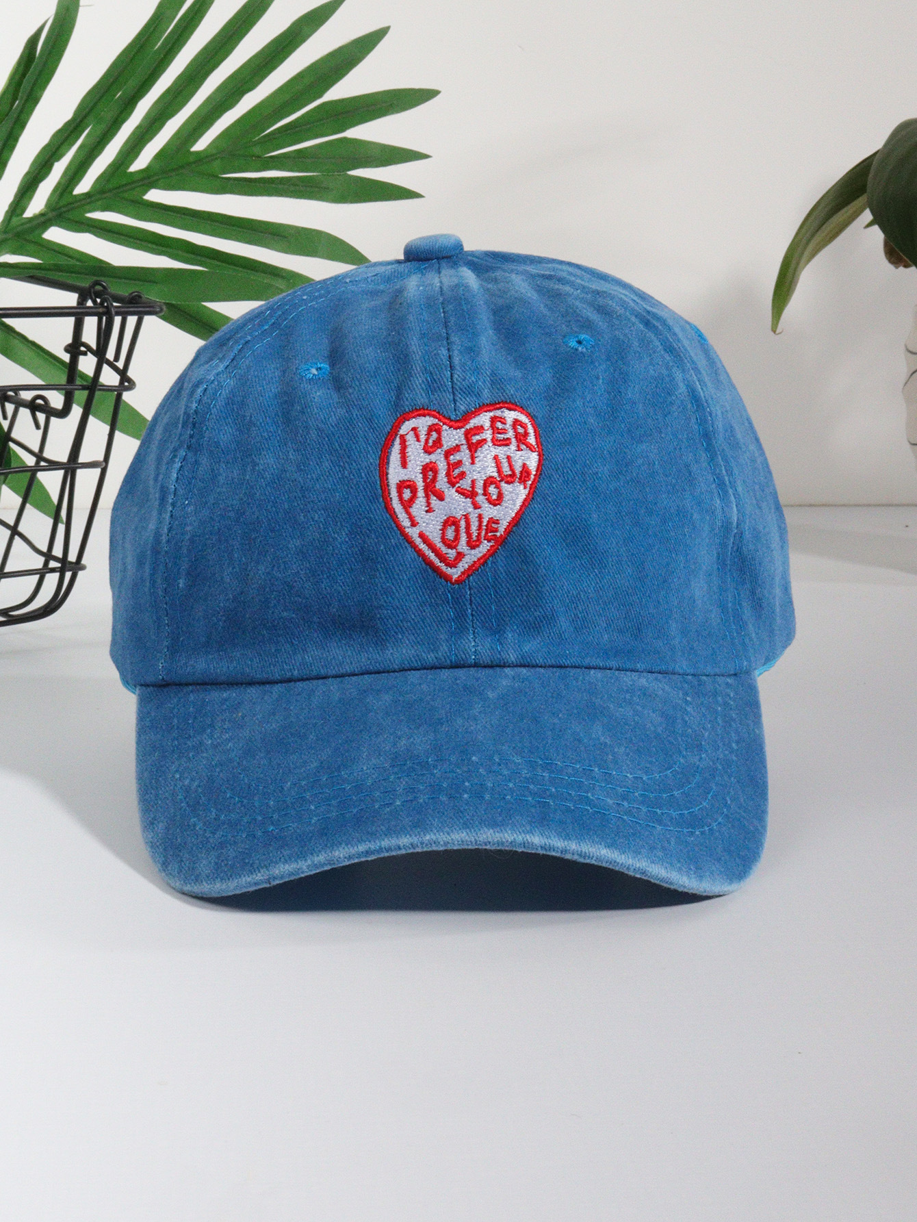 Cappellino da baseball unisex con testa grande, berretto ricamato con lettera d'amore, protezione solare alla moda_voghion.com