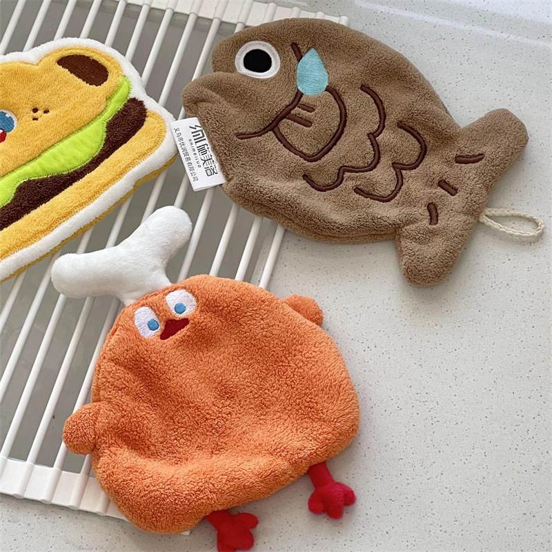 アニメタオル掛けかわいい子供キッチントイレ専用吸水臭くない厚い速乾サンゴベルベット|undefined
