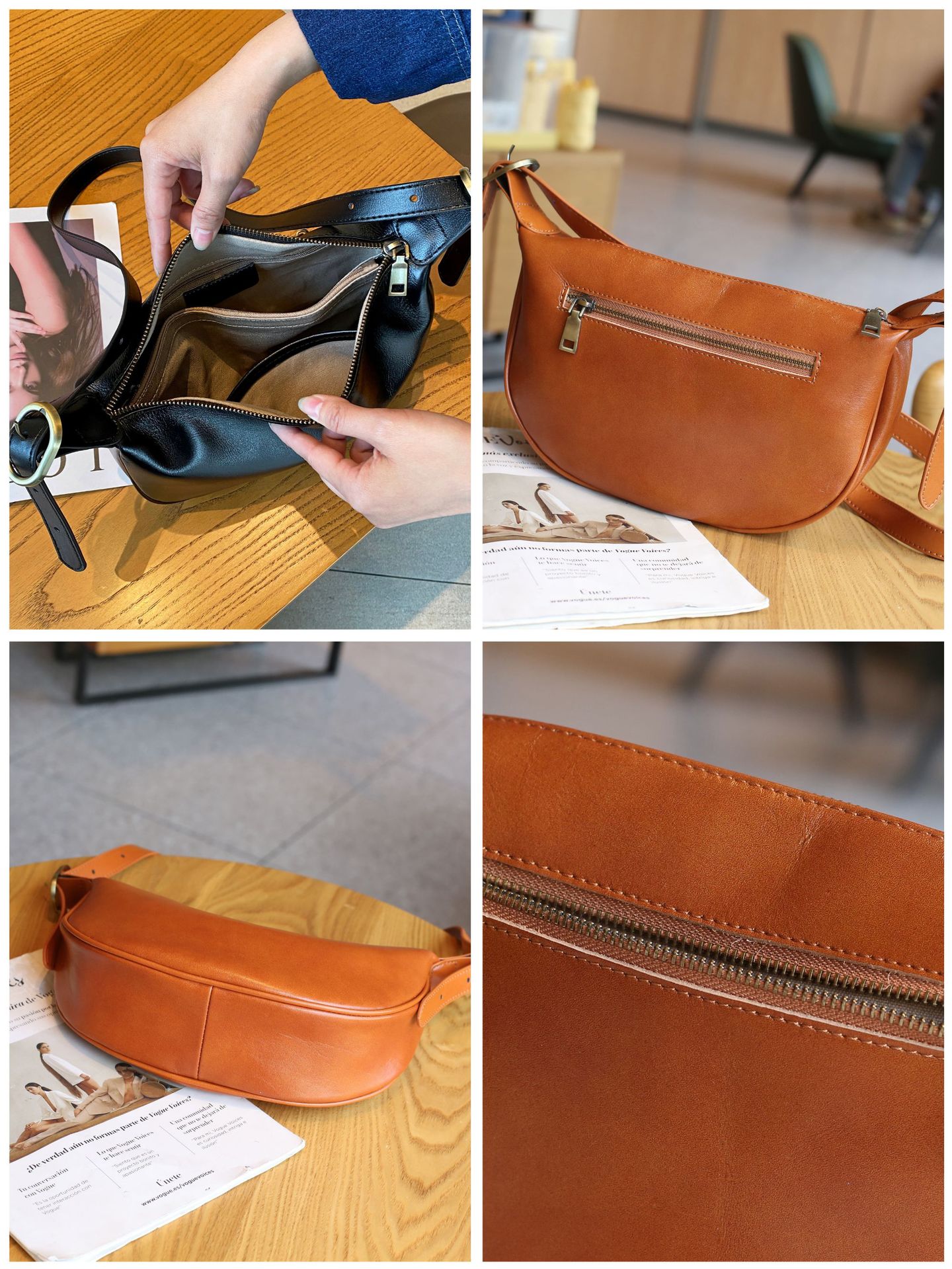 Women's One Shoulder Crossbody Bag, Versatile Vegetable Tanned_voghion.com