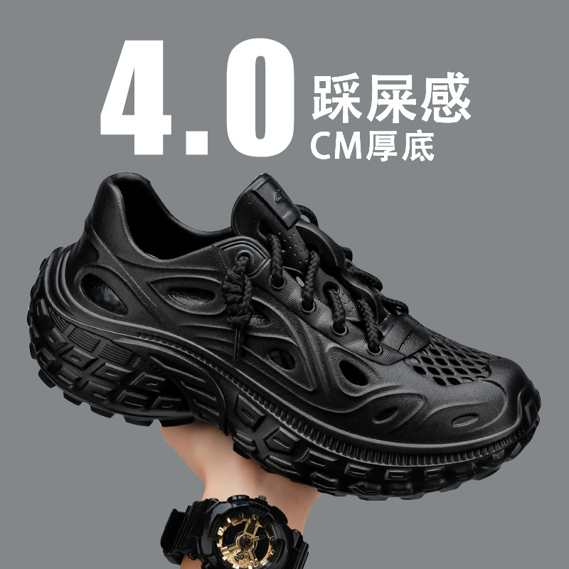 Мужские модные брендовые полноразмерные уличные нескользящие спортивные сабо с перфорацией для вождения, работы и пляжа