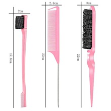 厂家直销美发工具跨境电商亚马逊三排打毛刷梳碎发梳刷双头梳钢针