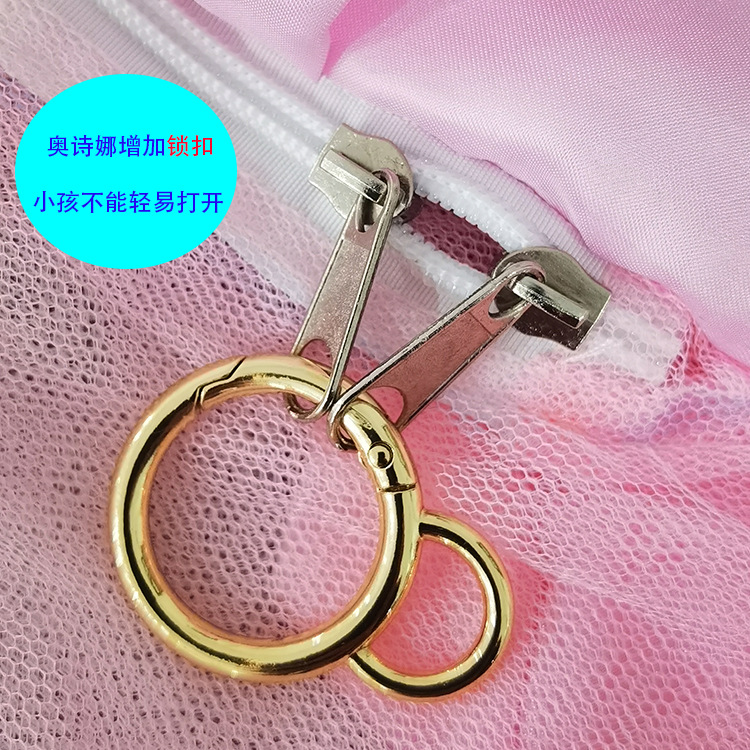 儿童防摔拉链蚊帐 蒙古包弹开式婴儿床帐 亚马逊爆款 ins热销工厂