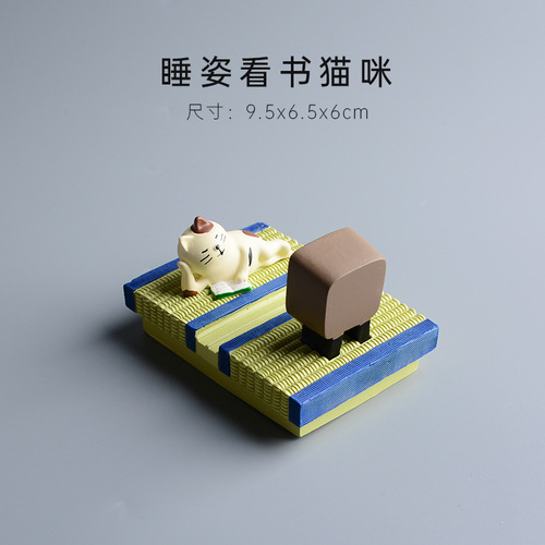 zakka Japanese groceries cat resin mobile phone tablet holder desktop ornaments crafts desk decorations