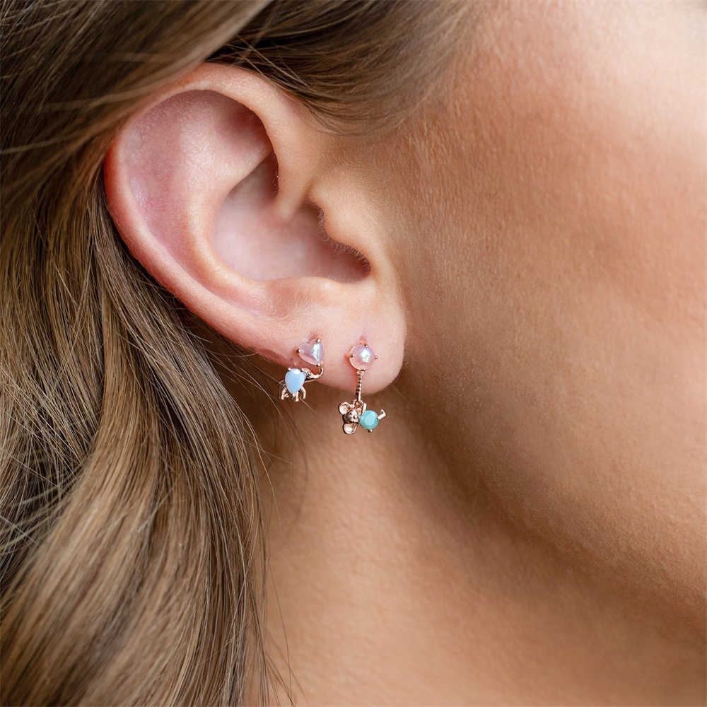 Coeur Éléphant Oreille Os Goujons Animal Boulon Vis Boule Piercing Boucles D'oreilles display picture 2