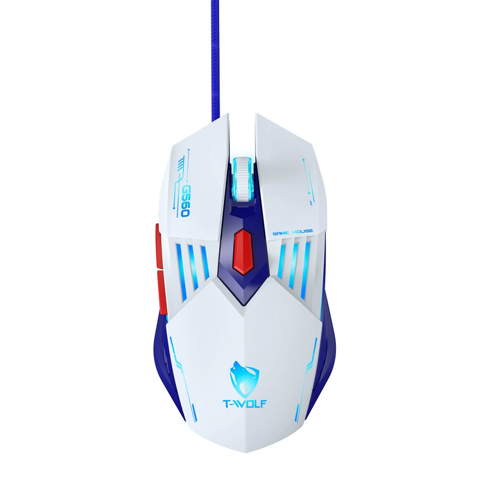 T-Wolf Thunder Wolf G560 игровая мышь, волосистость, цвет волос, подсветка, USB проводная мышь, 6D мышь