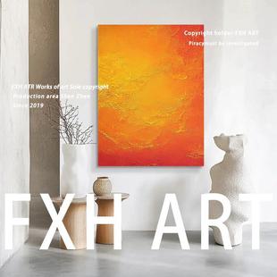 Fxh. Hand-Painted Oil Painting "Wish Come True" Modern Simple Stereo High-End Abstract Living Room Entrance Decoration Painting