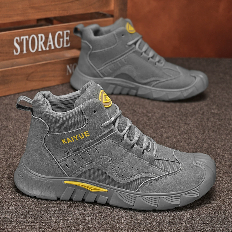 Осенняя и зимняя высокая рабочая обувь для защиты труда Мужская рабочая обувь устойчивая к грязи, износостойкая, легкая наружная мужская ретро осада сапоги Мартин