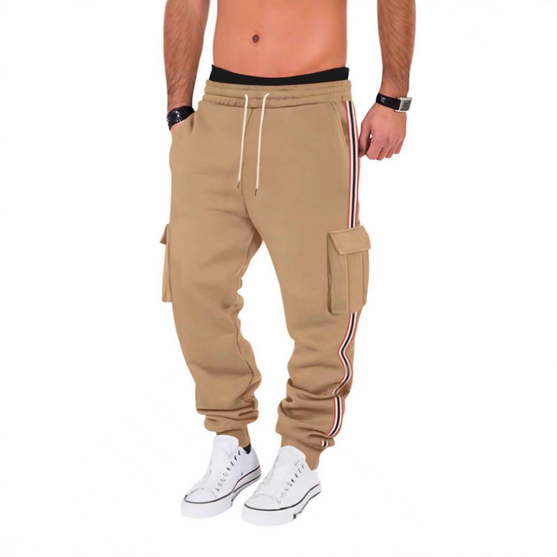 Cross-Border Amazon American-Style Men's Four-Season Classic Sports Casual Tape-Trimmed Jogging Training Fitness Sweatpants for Men
