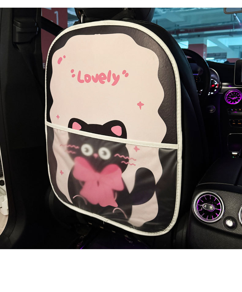 Multifunctional Kitten Car Anti-Kick Pad, Universal Rear Seat Backrest Anti-Dirt Protective Pad, Car Rear Seat Protection Pad