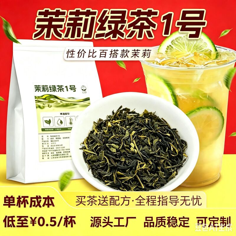 Jasmine Green Tea for Milk Tea Shops, Special Tea Leaves, Iced Green Jasmine Scented Green Tea, Fruit Tea, Milk Tea, 500g Bag, Wholesale from Manufacturer