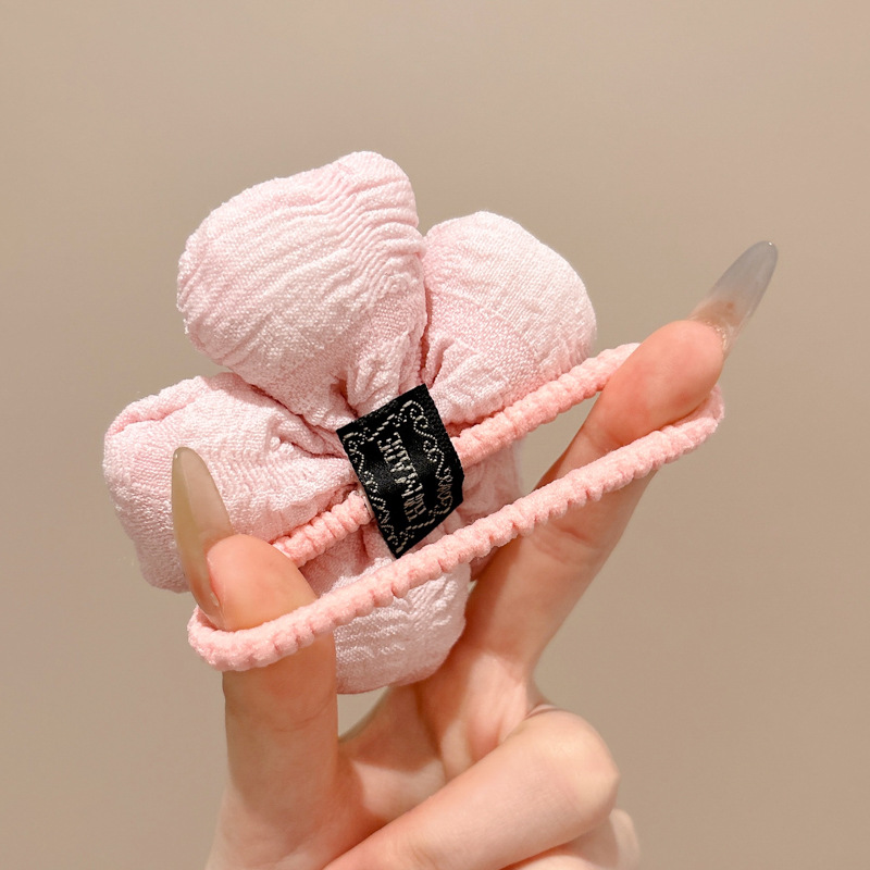 Dulce flor perla cuerda para el cabello mujer alta sensación bola cuerda para la cabeza cuerda simple temperamento salvaje cola de caballo anillo para el cabello tocado