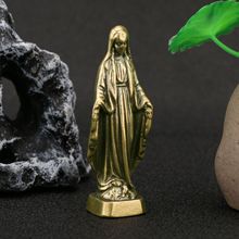 跨境热销欧美圣母玛利亚黄铜摆件书房办公桌装饰摆设仿古铜工艺品