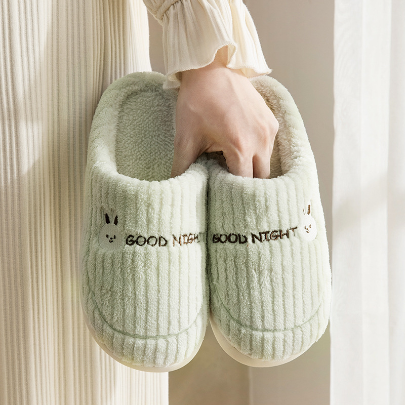 JELIA zapatillas de algodón para hombres otoño y invierno nuevo interior cálido pareja antideslizante y peluche zapatillas de algodón mujer