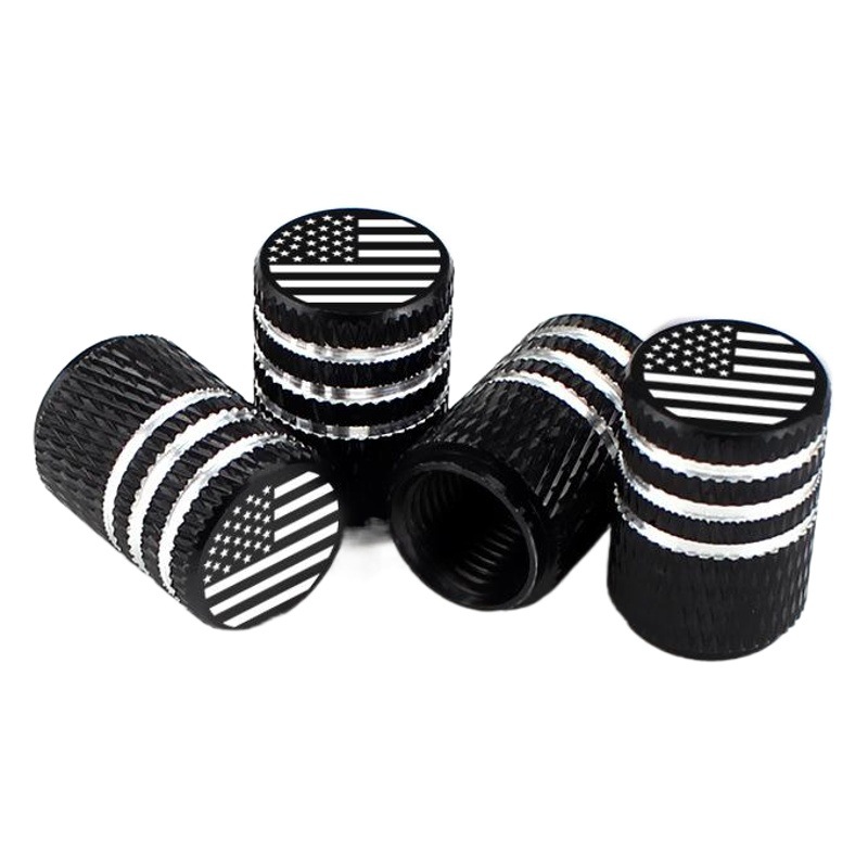 Cross-Border Product Car Tire American Flag Decorative Valve Cap with Multiple Logos Can Be Customized with Valve Core Cap