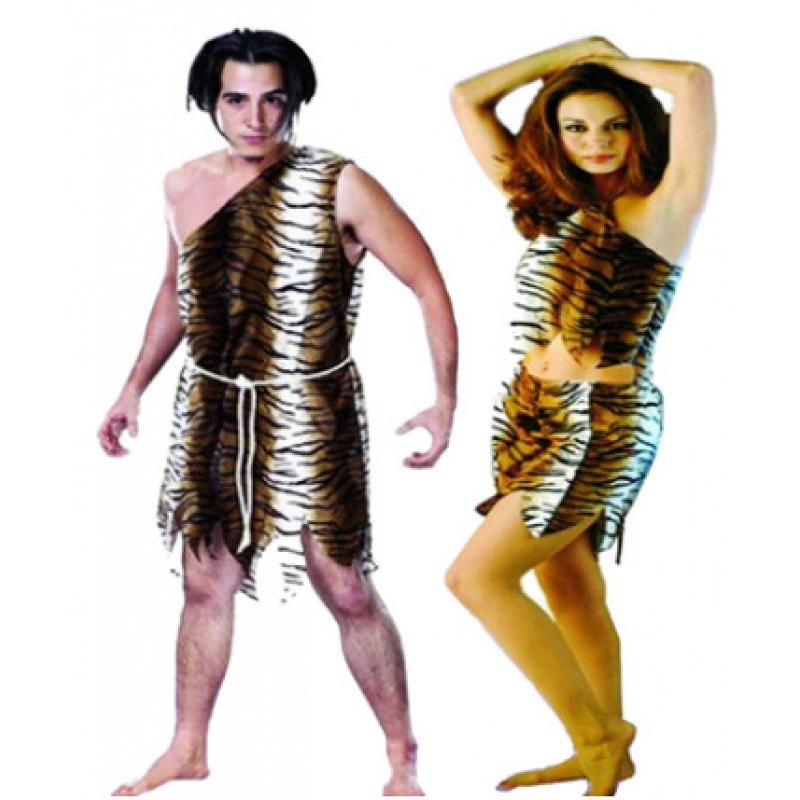 Кос Halloween Aboriginal Clothes Primitive Dress Up Couple High-end Adult Leopard Print Savage Couple