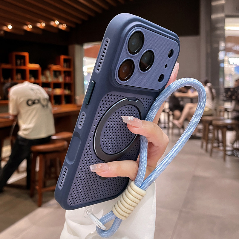Funda Magnética con Soporte y Disipación de Calor de PC Anticaídas para iPhone 16 17 18 Pro