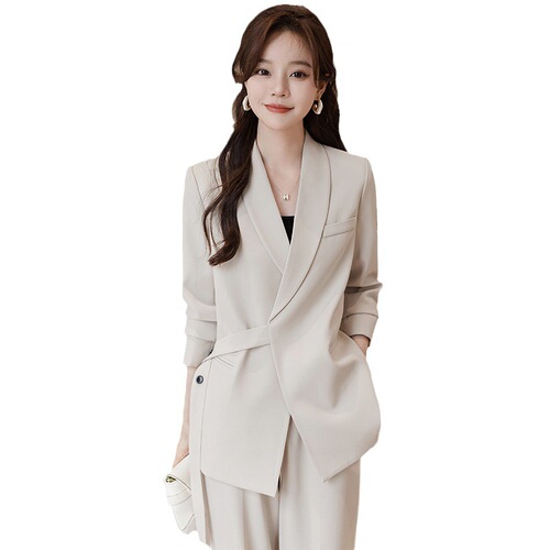 Casual blazer for women, spring and autumn, high-end fashion, goddess style wide-leg pants, professional suit, two-piece suit