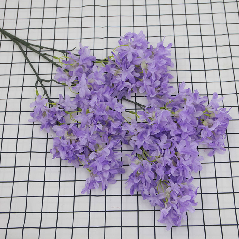 Flor artificial, ramo de cerezo en flor en forma de cruz, tallo único, color morado, para decoración de bodas, arreglos florales, accesorios de flores artificiales, pequeñas margaritas