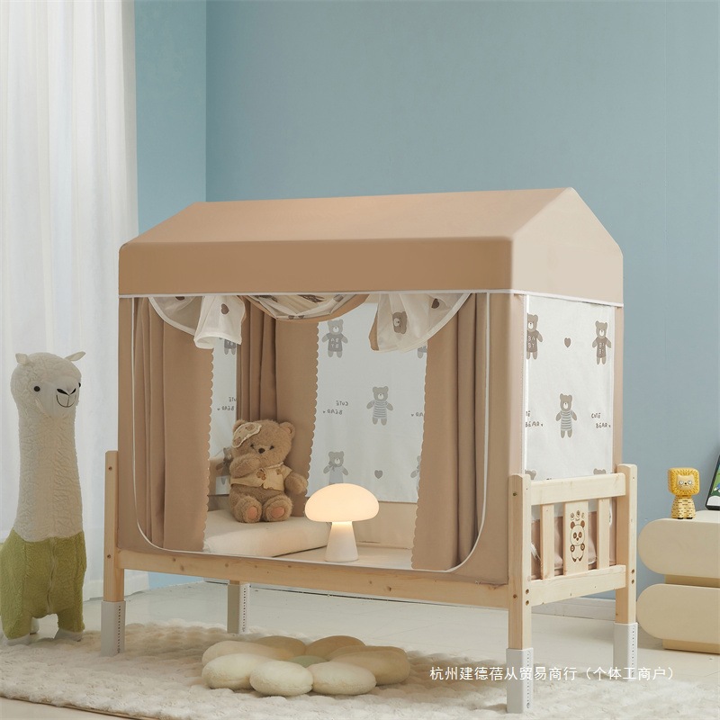2025 New Baby Splicing Bed Mosquito Net Home Bedroom Full Bottom Kidsren's Anti-Fall Yurt Blackout Bed Tent