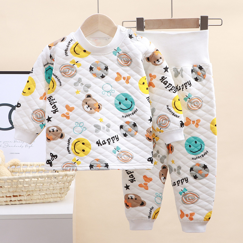 Quilted-smiling face warm suit