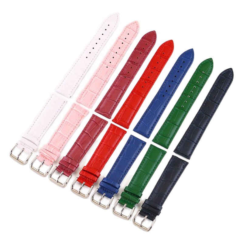 Factory wholesale men's and women's bamboo waterproof leather strap red White blue purple powder substitute apple watch strap