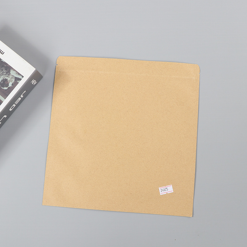 Spot bolsa de papel kraft con ventana transparente bolsa de embalaje de alimentos autosellada autoportante bolsa de té sellada de ocho lados fácil de rasgar