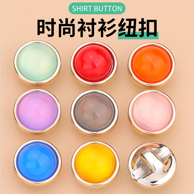 Shirt Button Round Cat's Eye Button Resin Highlight Shirt Men's and Women's Chiffon Floral Shirt Lace Clothing Buckle