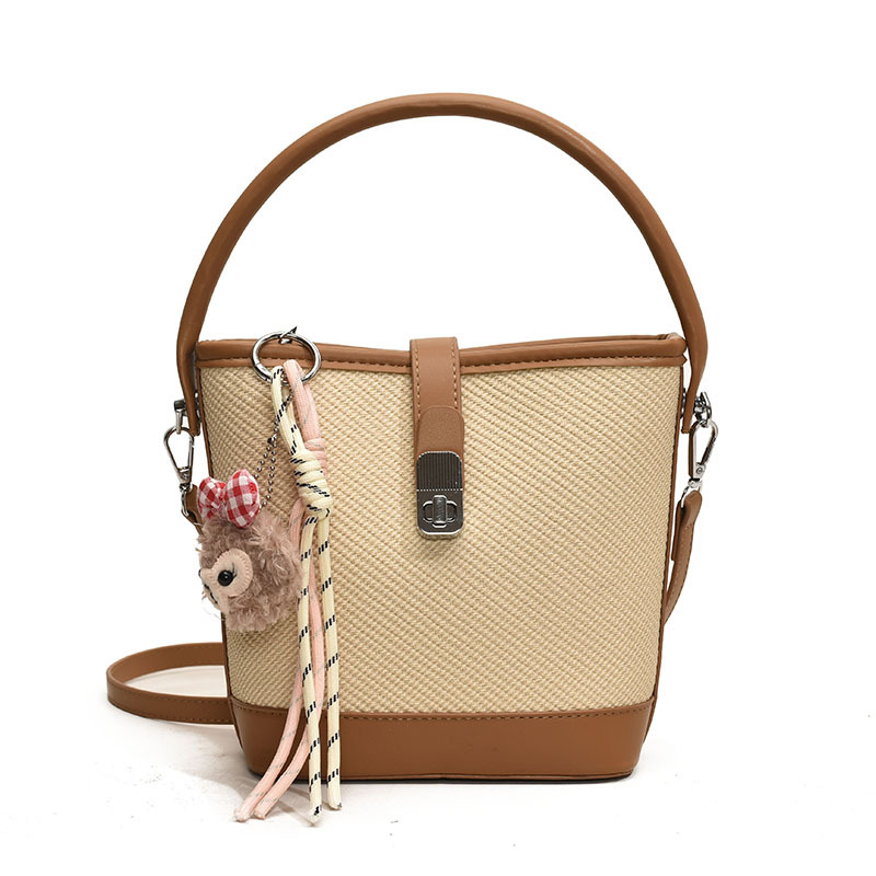 Comercio exterior transfronterizo retro bolso de cubo de mano de color 2025 nuevo nicho de alto nivel simple hombro bolso de mujer image 8