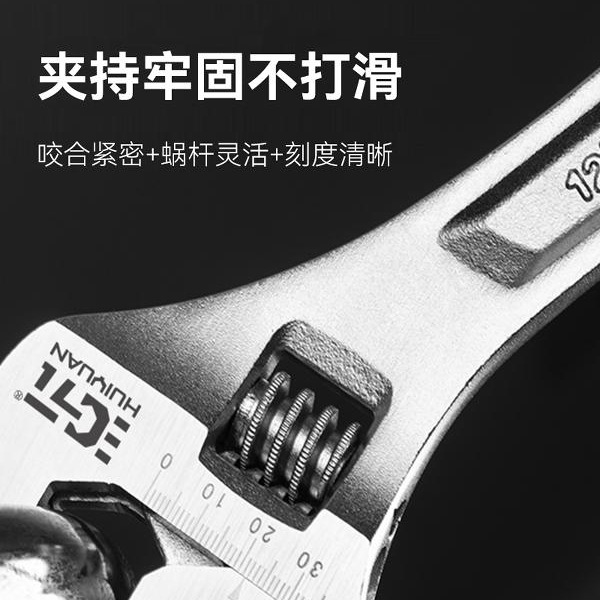 跨境汇元工业级活动扳手大开口万能活扳手多功能超高硬度家用代发