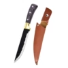 Large cutting knife with wood grain handle