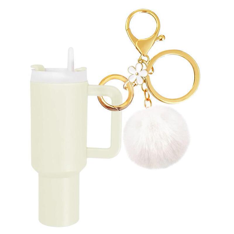 Stanley Cup Keychain Stanley Cup Mini Roller Keychain Accessories Cute Lipstick Holder Female Charm