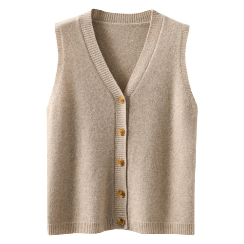 New autumn and winter outer vest cardigan women's loose V-neck knitted vest Korean style short versatile waistcoat top