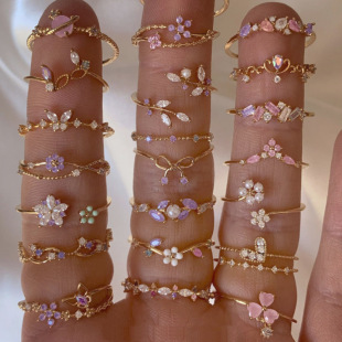 �羳���Nins�L�ʯ�_�ڿ��{����ָ�~�18K���Ů�����ɐۻ���ָ�h