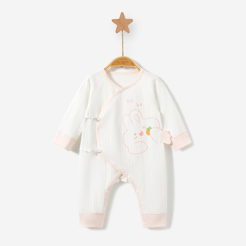 Ropa de recién nacido para primavera, otoño e invierno, pelele de algodón puro para principios de primavera, unisex, mono cálido para bebés.