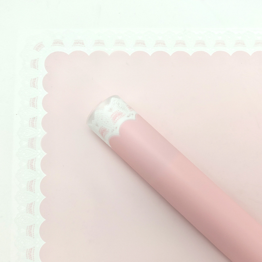 레이스 테두리 한국 번들 종이 [장미 핑크]; 20 장/팩