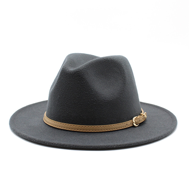 Otoño y invierno británico para hombres y mujeres nuevo sombrero de lana de jazz sombrero de bisel sombrero clásico sombrero de moda sombrero de felt al por mayor