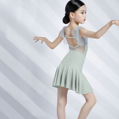 2024 新しい子供のラテンダンス服夏の子供のラテンダンス練習服ラテンダンス高度なパフォーマンス服セット