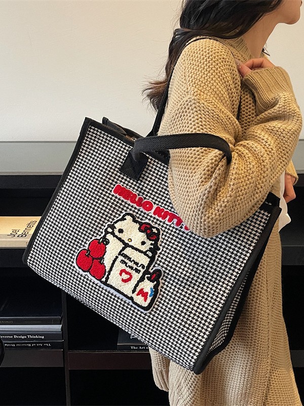 Bolsa de estilo coreano para mujeres de viaje de alta capacidad nicho sensación de cartón de dibujos animados bolso de hombro de mil pájaros