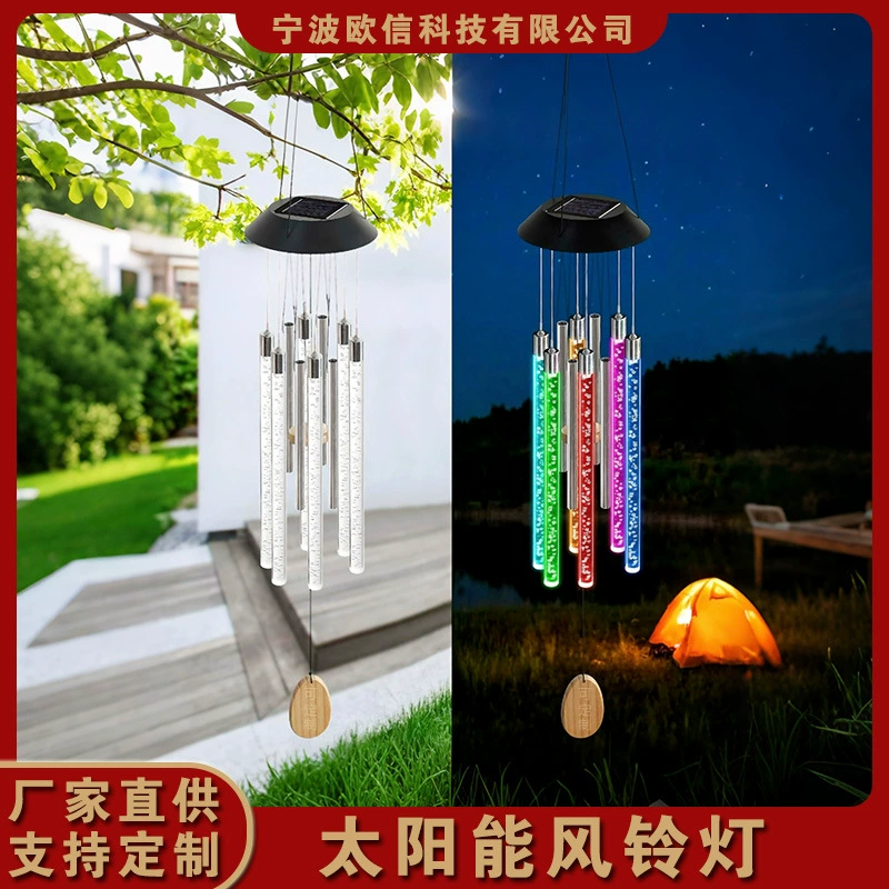 LED atmospheric hanging lights solar-powered for gazebo