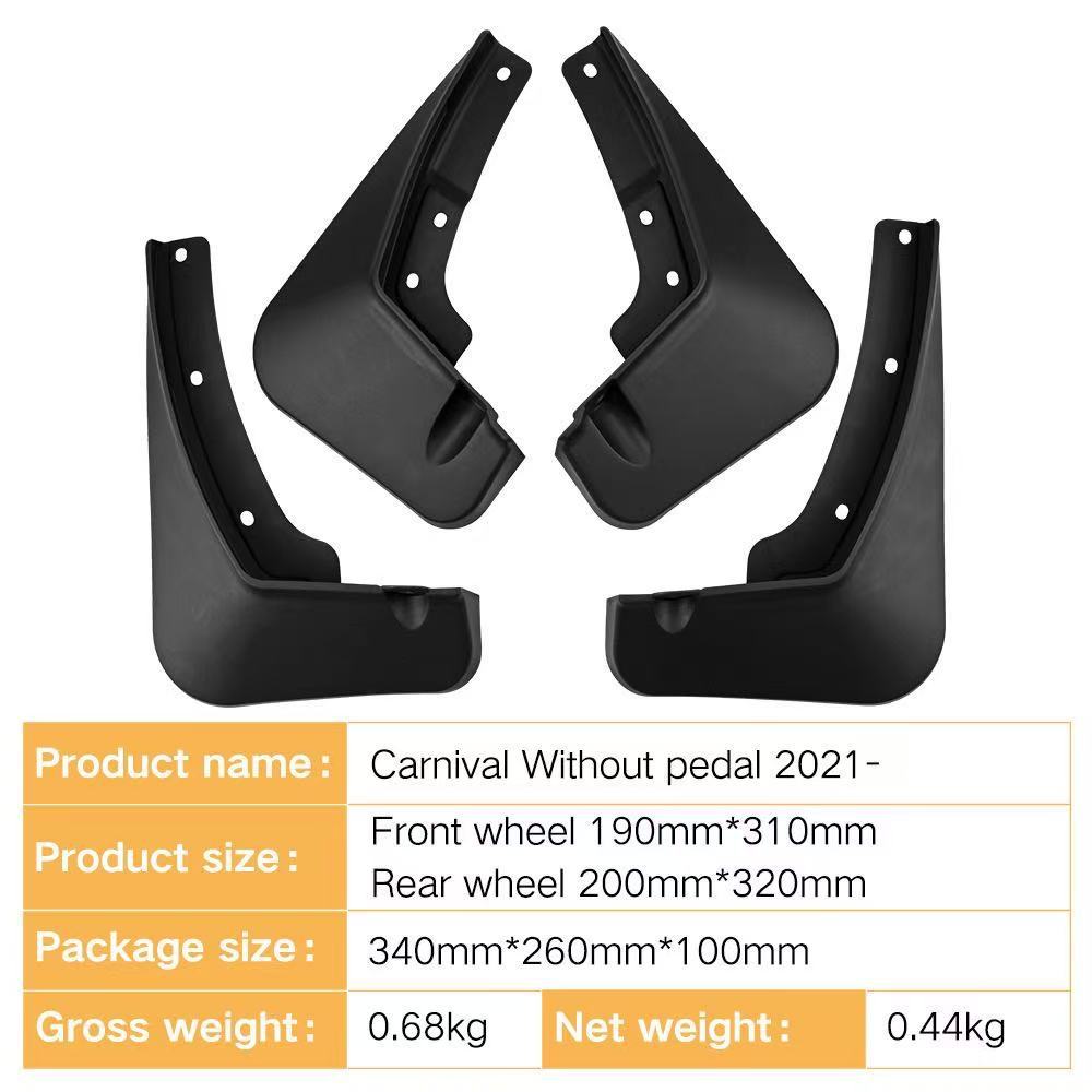 Adecuado para Kia Ka Wah Carnival 2021-2024 sin pedal de cuero de guardabarros de automóvil transfronterizo