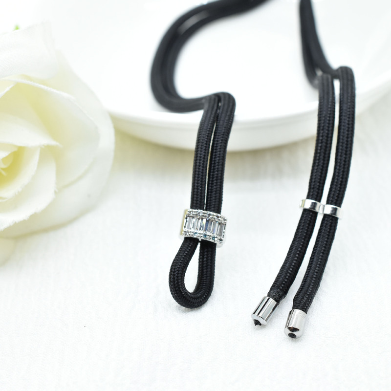 18K Gold-Plated High-Quality Diamond Chain Detachable T-Drill Buckle Accessory 77cm Black Rope Versatile DIY Pendant 18K Gold-Plated High-Quality Diamond Chain Detachable T-Drill Buckle Accessory 77cm Black Rope Versatile DIY Pendant