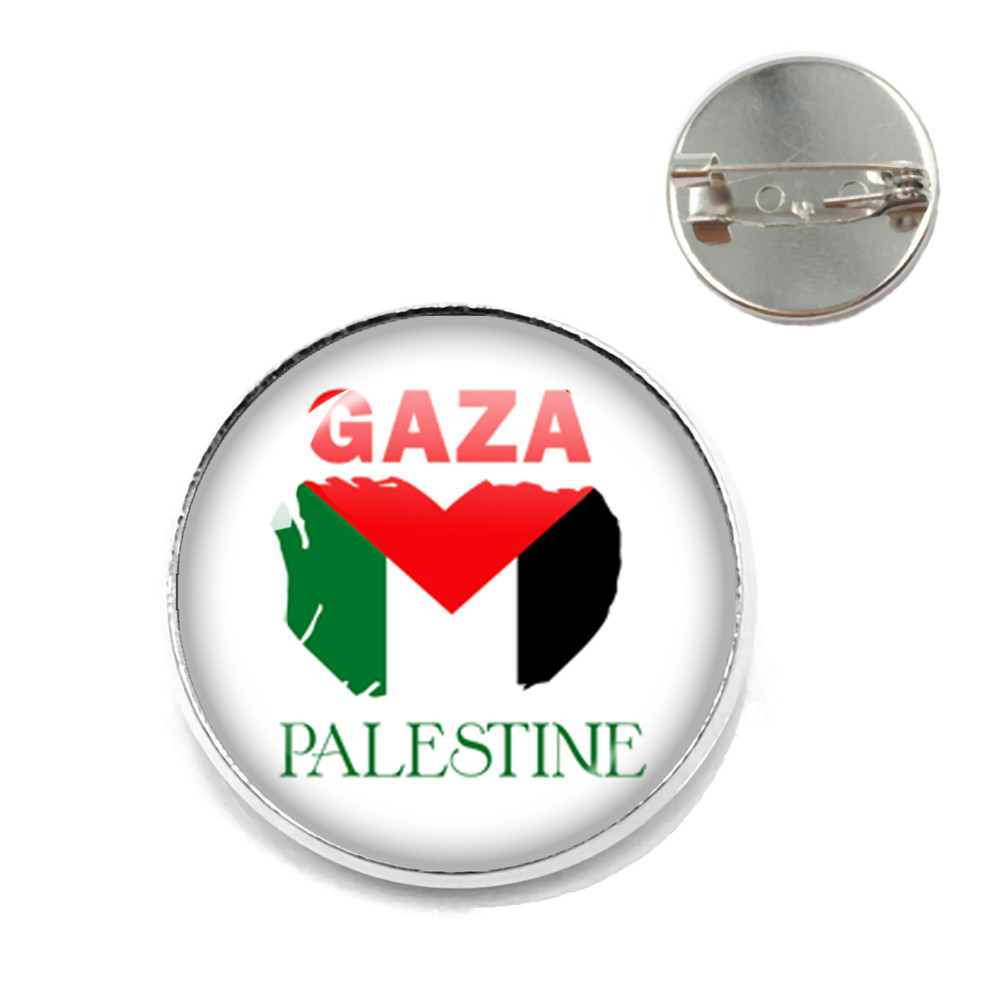 Transfronterizo pin bandera palestina vidrio personalidad arte insignia broche accesorios hombres mujeres broche