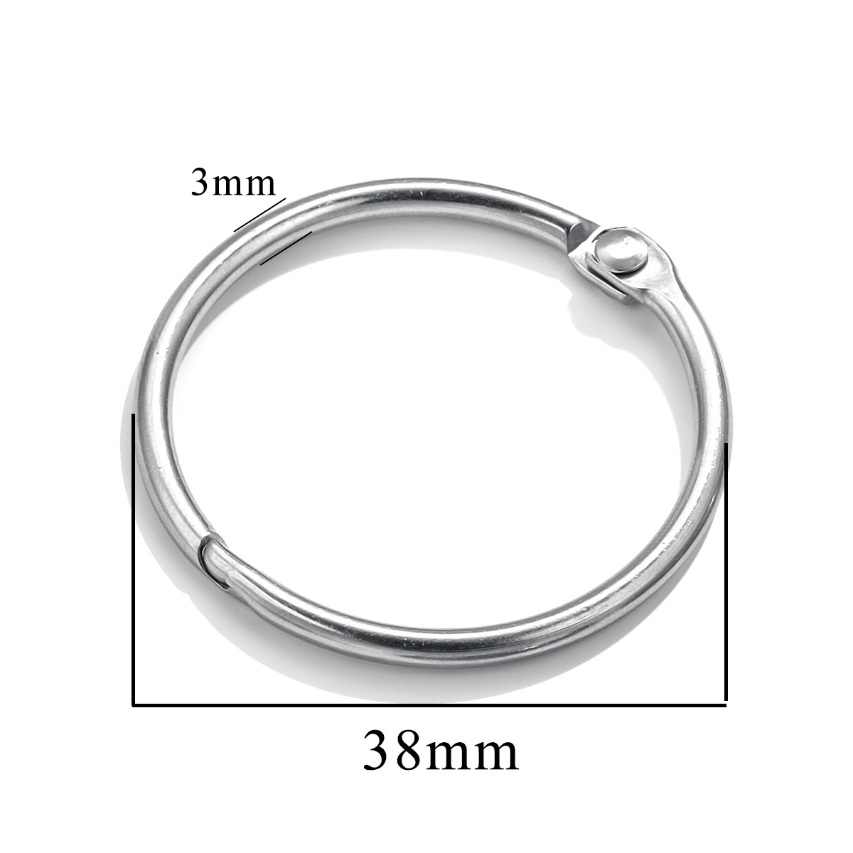 Anillo abierto de acero inoxidable anillo de hojas sueltas anillo de encuadernación hecho a mano DIY accesorios de anillo de hierro