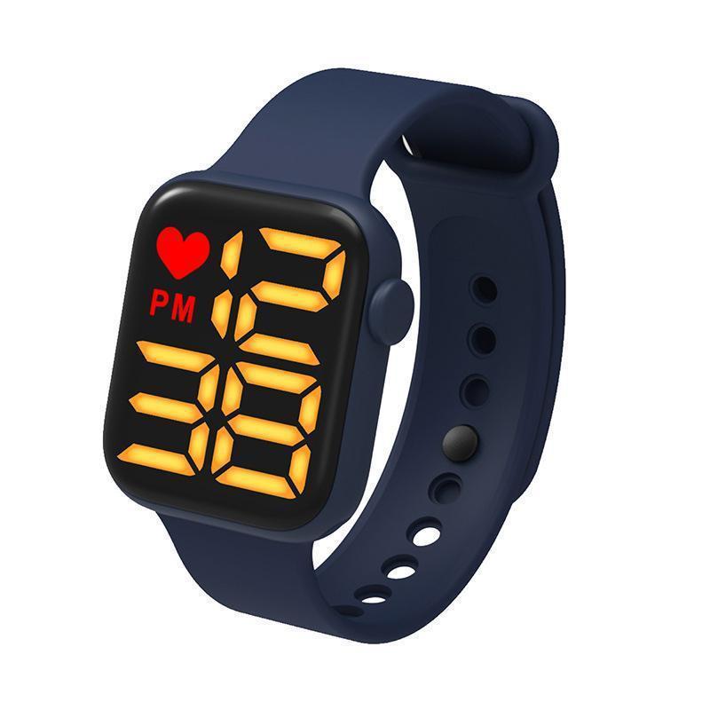 Moda Comercio exterior LED luz amarilla luz blanca YI reloj electrónico impermeable cuadrado botón digital pareja estudiante reloj infantil